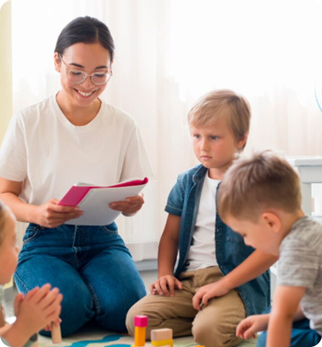 Photo of a child learning with Montessori materials