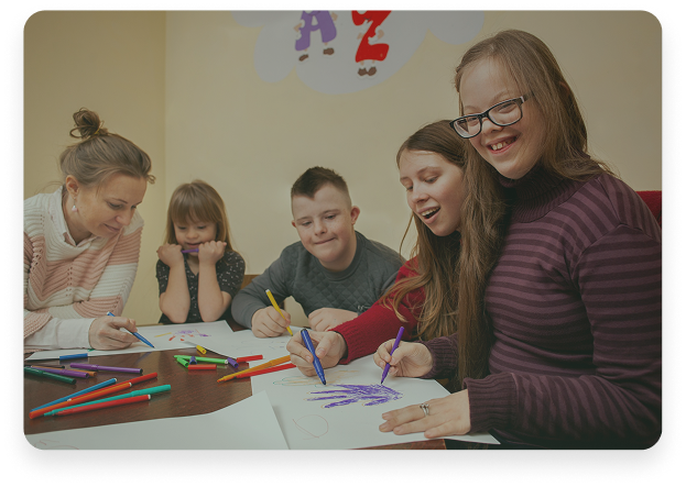 Children learning in the Parahita Special Needs class